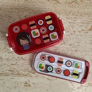 Cute Kawaii bento box with matching utensil case